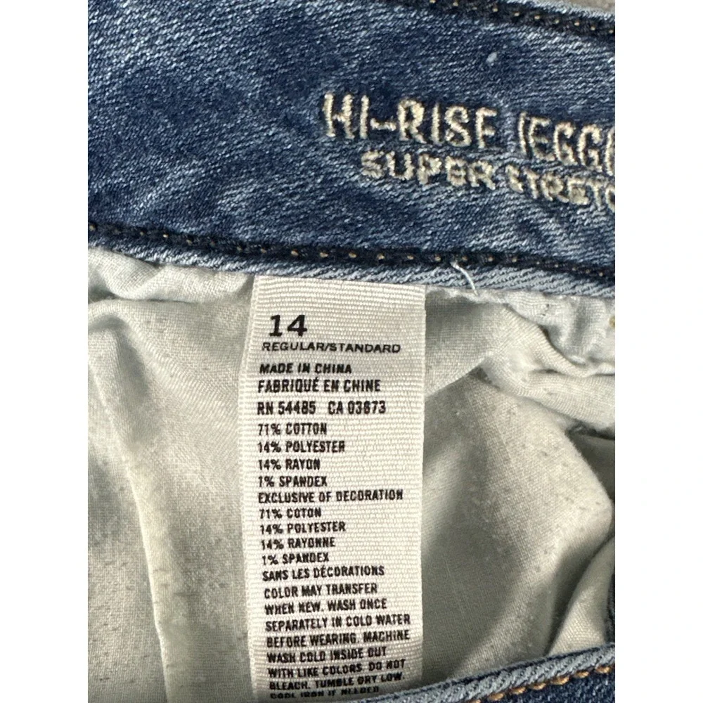 American Eagle Outfitters Hi-Rise Jegging Super Stretch BlueJeans Size14 Regular